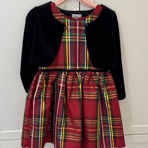 Pippa & Julie Red Plaid Kids Costume Dress with Black Jacket